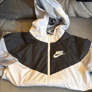 Nike Black and White Hooded Jacket